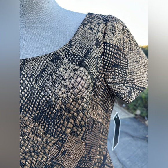 FOCUS by Shani Metallic Jacquard A-Line Dress size 6 - Picture 5 of 13